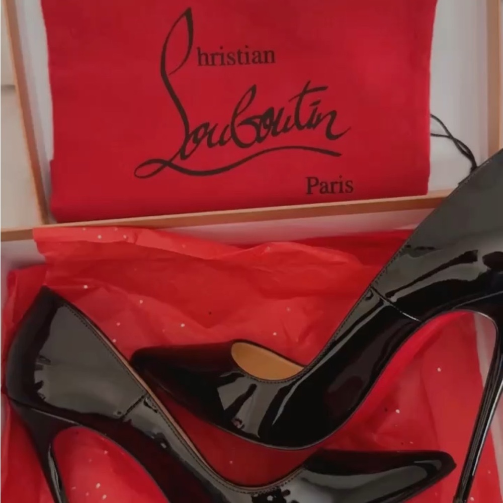 Christian Louboutin Black Patent Leather Heels - Picture 2 of 5